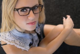 Emily in eyewear